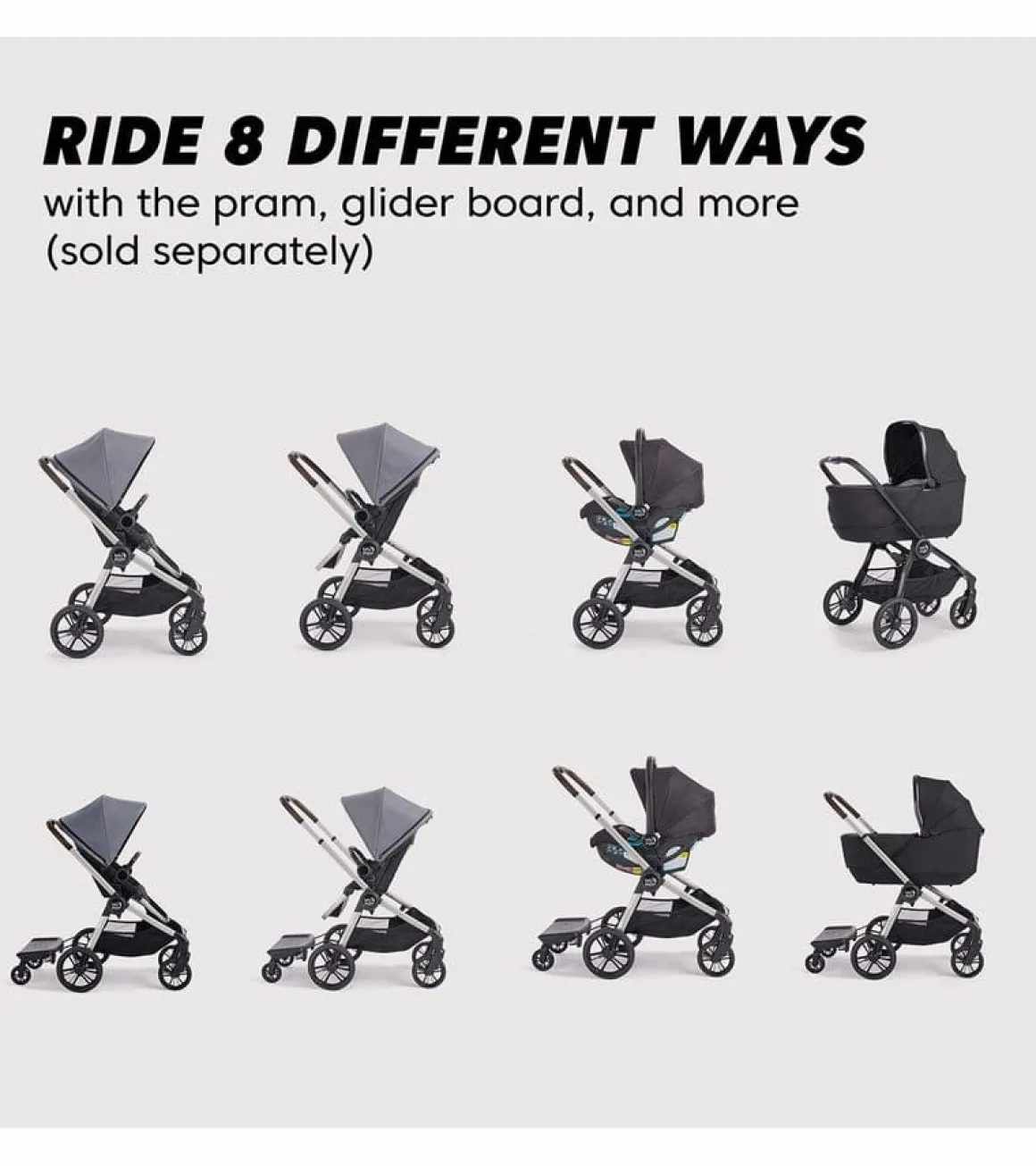 Baby Jogger City Sights + City GO 2 Travel System Bundle - Dark Slate / Slate