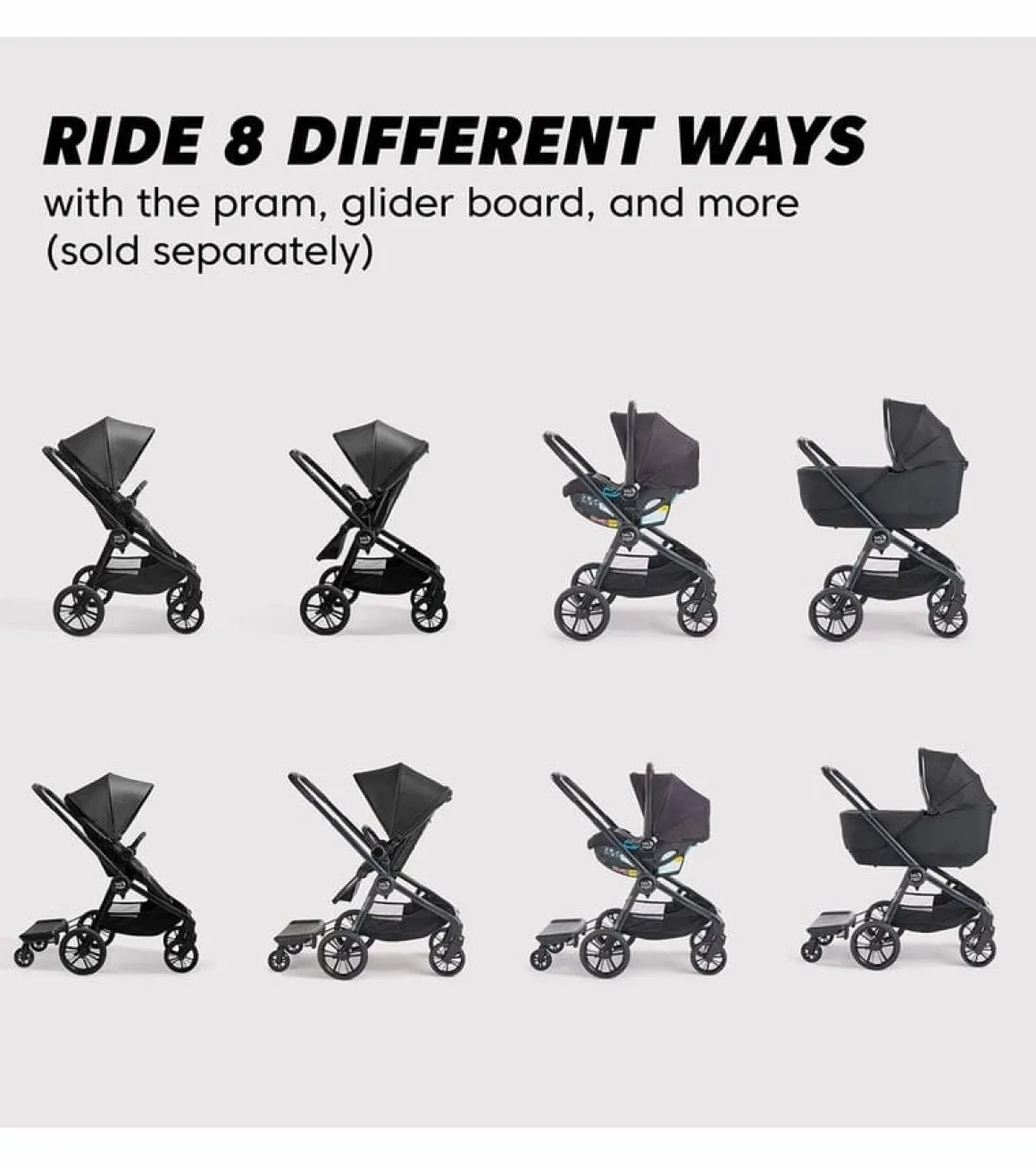 Baby Jogger City Sights + City GO 2 Travel System Bundle - Rich Black / Slate