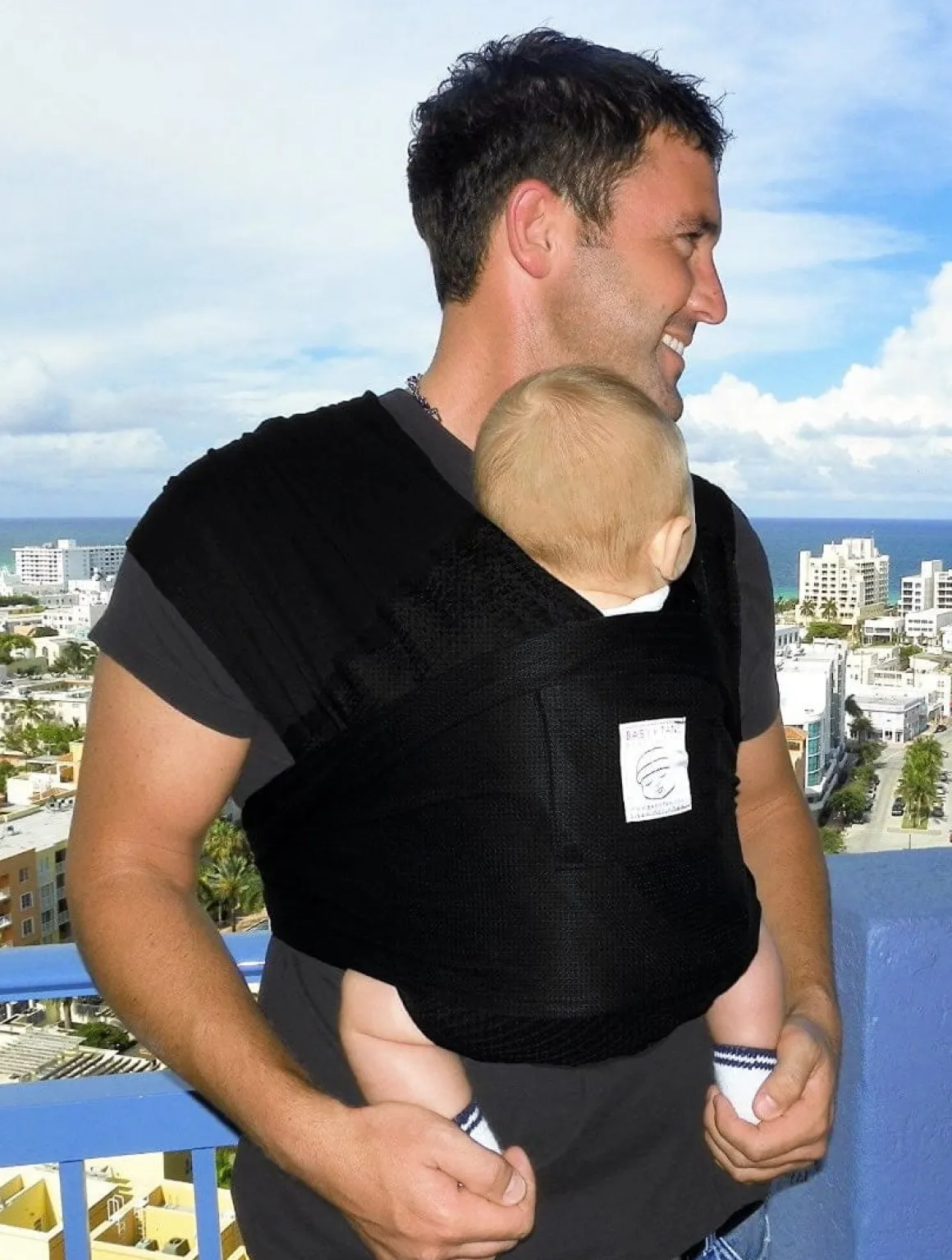 Baby K'tan Baby Carrier in Black Breeze - Extra Large