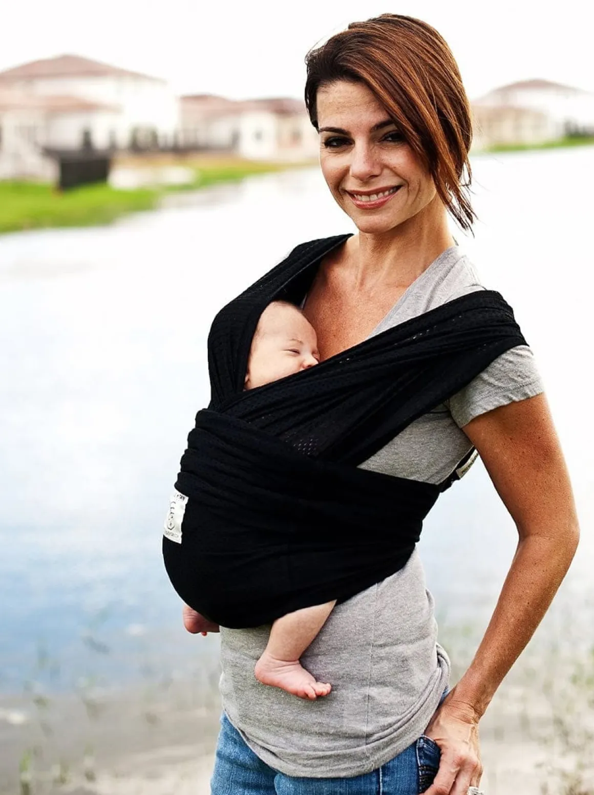 Baby K'tan Baby Carrier in Black Breeze - Extra Large