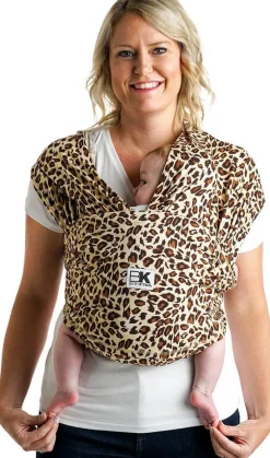Baby K'tan Baby Carrier in Leopard Love Brown - Extra Small