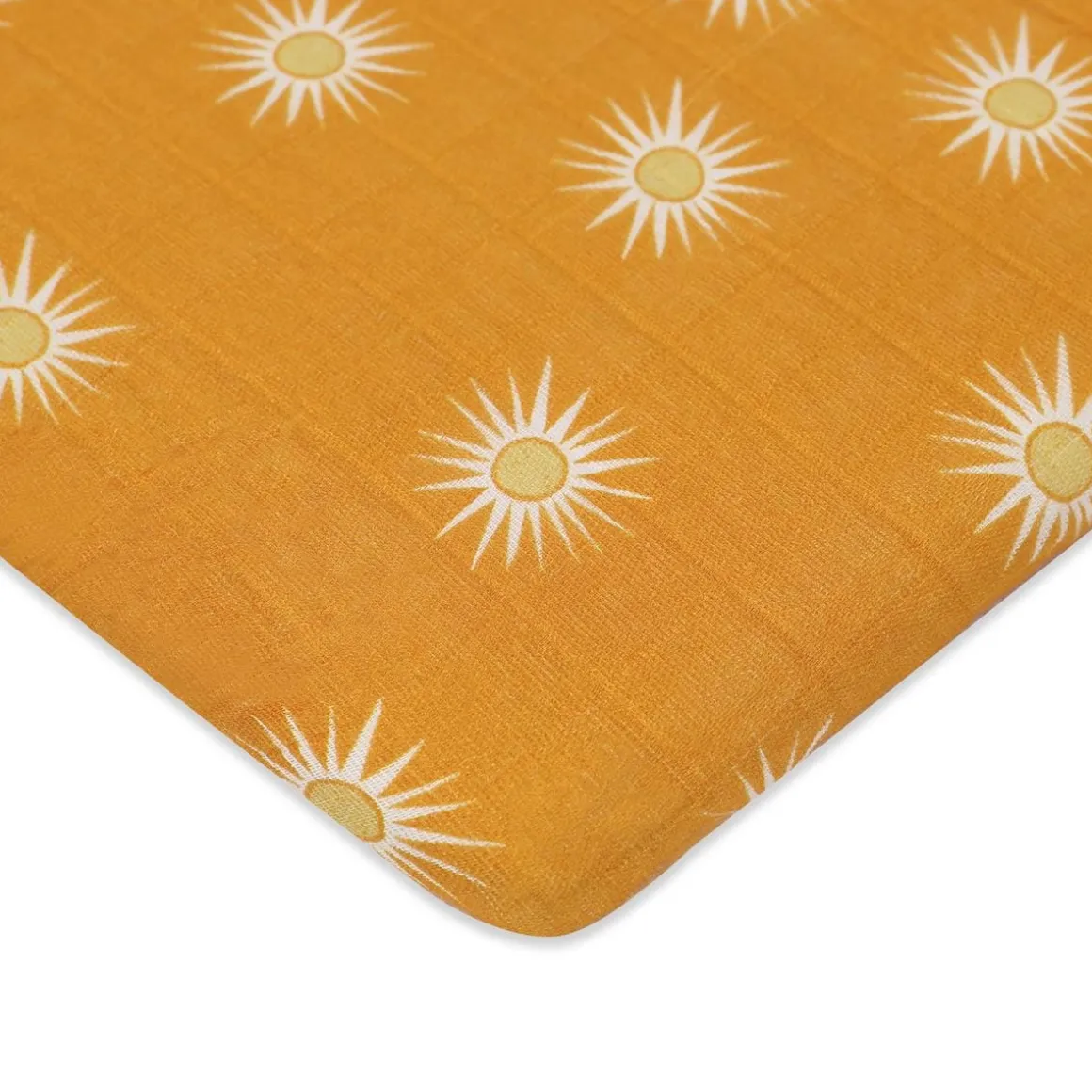 Babyletto All-Stages Bassinet Sheet in GOTS Certified Organic Muslin Cotton-Golden Hour