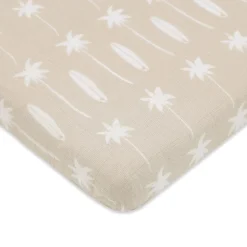 Babyletto All-Stages Midi Crib Sheet in GOTS Certified Organic Muslin Cotton - Beach Bum