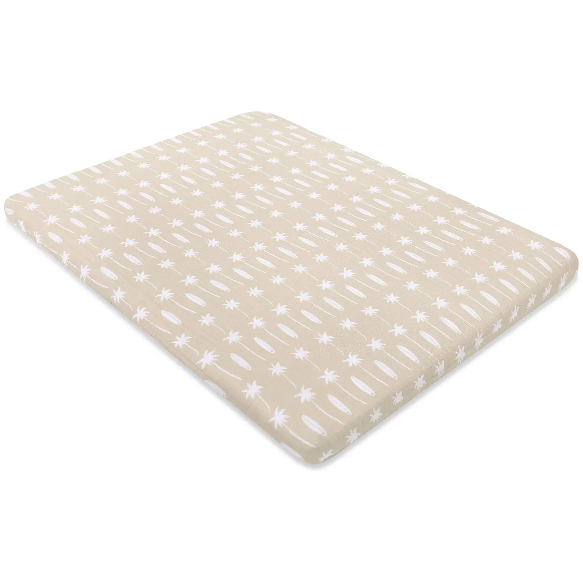 Babyletto All-Stages Midi Crib Sheet in GOTS Certified Organic Muslin Cotton - Beach Bum