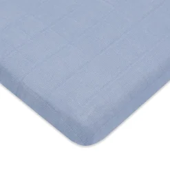 Babyletto All-Stages Midi Crib Sheet in GOTS Certified Organic Muslin Cotton - Dewdrop