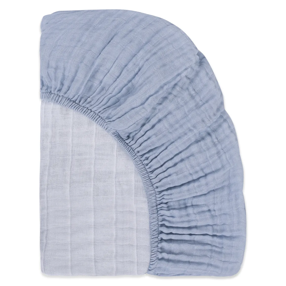 Babyletto All-Stages Midi Crib Sheet in GOTS Certified Organic Muslin Cotton - Dewdrop