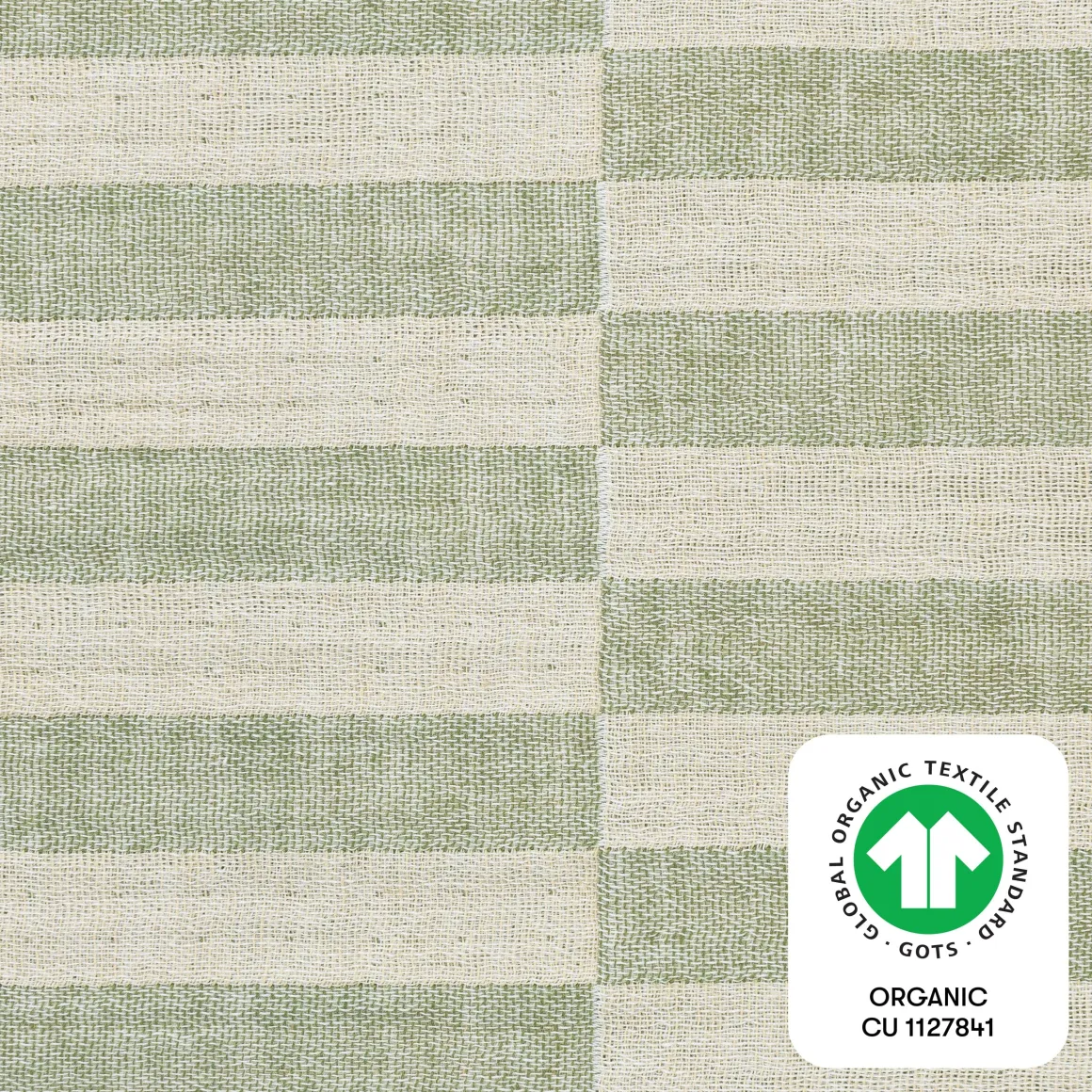Babyletto All-Stages Midi Crib Sheet in GOTS Certified Organic Muslin Cotton - Moss Stripe