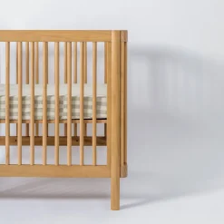 Babyletto All-Stages Midi Crib Sheet in GOTS Certified Organic Muslin Cotton - Moss Stripe