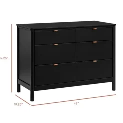 Babyletto Bondi 6-Drawer Assembled Dresser - Black