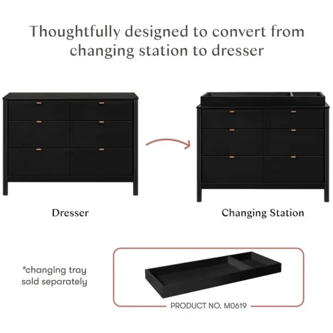 Babyletto Bondi 6-Drawer Assembled Dresser - Black