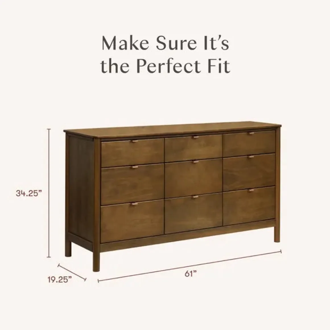 Babyletto Bondi 9-Drawer Assembled Dresser - Natural Walnut