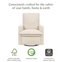 Babyletto Cali Flange Gliding Swivel Recliner - Almond Teddy Loop