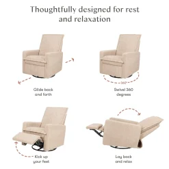 Babyletto Cali Flange Gliding Swivel Recliner - Chai Shearling