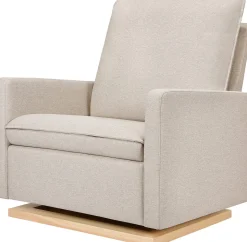 Babyletto Cali Pillowback Chair and a Half Glider - Performance Beach Eco-Weave w/ Light Wood Base