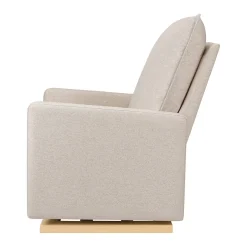 Babyletto Cali Pillowback Chair and a Half Glider - Performance Beach Eco-Weave w/ Light Wood Base