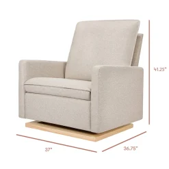 Babyletto Cali Pillowback Chair and a Half Glider - Performance Beach Eco-Weave w/ Light Wood Base