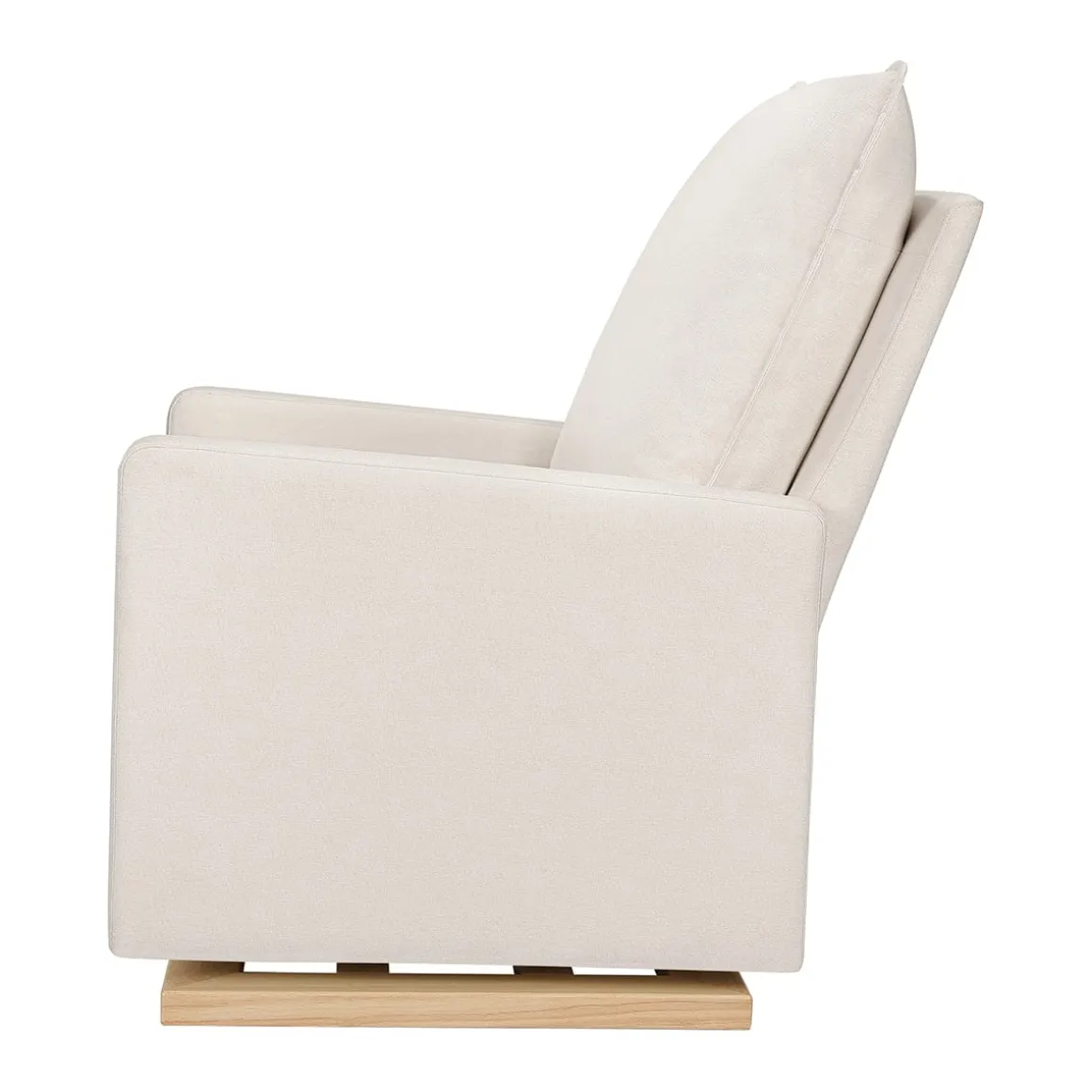 Babyletto Cali Pillowback Chair and a Half Glider - Performance Cream Eco-Weave w/ Light Wood Base