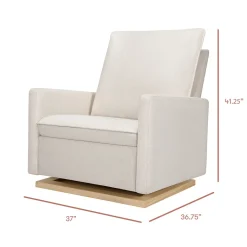 Babyletto Cali Pillowback Chair and a Half Glider - Performance Cream Eco-Weave w/ Light Wood Base