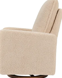 Babyletto Cali Pillowback Swivel Glider - Chai Shearling w/Dark Wood Base