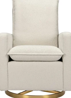 Babyletto Cali Pillowback Swivel Glider - Ivory Boucle w/ Gold Base