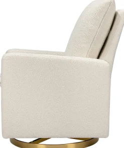 Babyletto Cali Pillowback Swivel Glider - Ivory Boucle w/ Gold Base