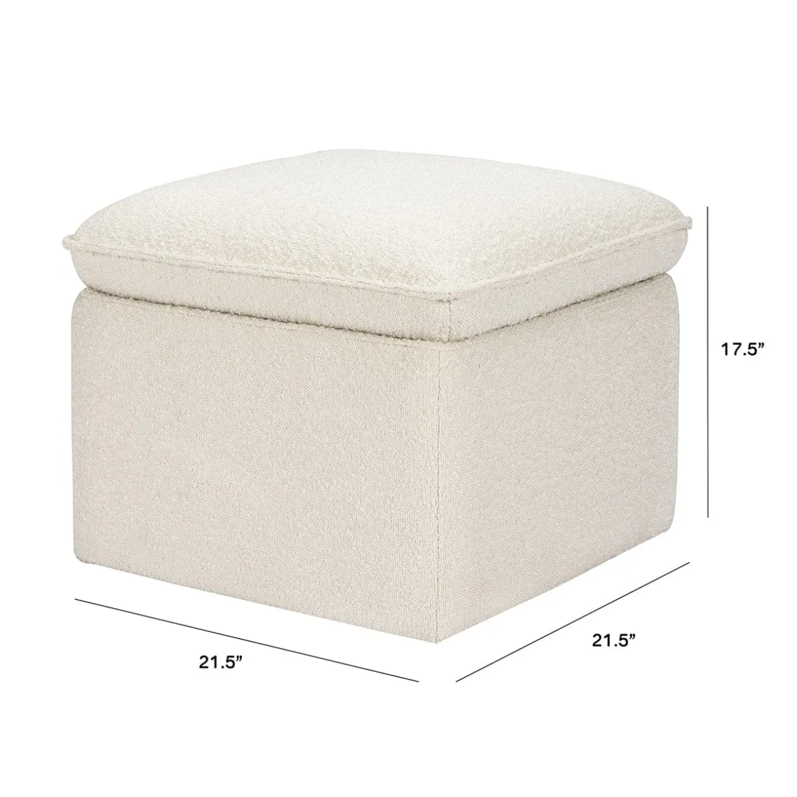 Babyletto Cali Storage Ottoman - Ivory Boucle