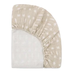 Babyletto Crib Sheet in GOTS Certified Organic Muslin Cotton-Beach Bum