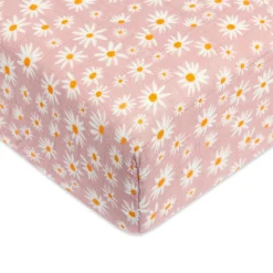 Babyletto Crib Sheet in GOTS Certified Organic Muslin Cotton-Daisy