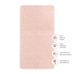 Babyletto Crib Sheet in GOTS Certified Organic Muslin Cotton-Daisy