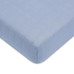 Babyletto Crib Sheet in GOTS Certified Organic Muslin Cotton-Dewdrop