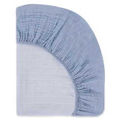 Babyletto Crib Sheet in GOTS Certified Organic Muslin Cotton-Dewdrop
