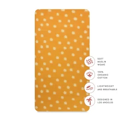 Babyletto Crib Sheet in GOTS Certified Organic Muslin Cotton-Golden Hour
