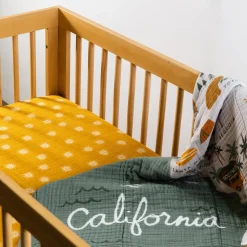 Babyletto Crib Sheet in GOTS Certified Organic Muslin Cotton-Golden Hour