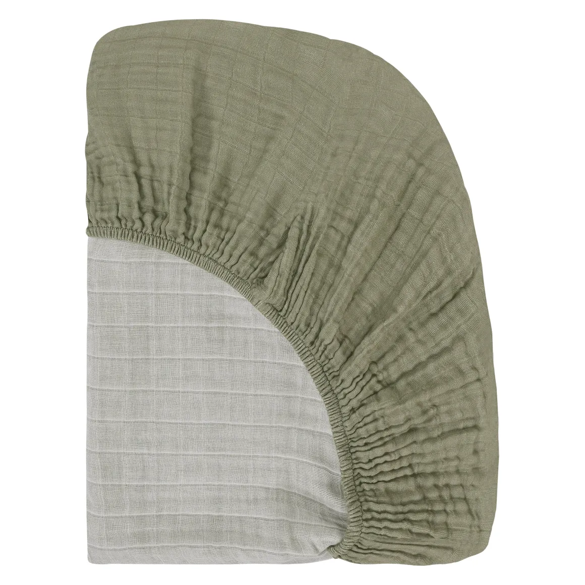 Babyletto Crib Sheet in GOTS Certified Organic Muslin Cotton-Matcha