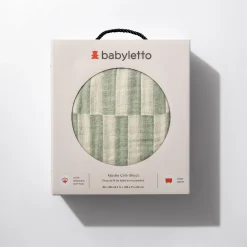 Babyletto Crib Sheet in GOTS Certified Organic Muslin Cotton-Moss Stripe