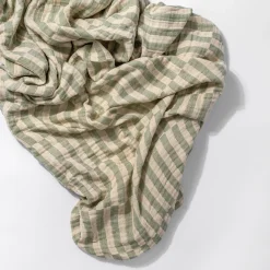 Babyletto Crib Sheet in GOTS Certified Organic Muslin Cotton-Moss Stripe