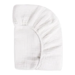 Babyletto Crib Sheet in GOTS Certified Organic Muslin Cotton-White