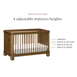 Babyletto Crosby 3-in-1 Convertible Crib - Natural Walnut
