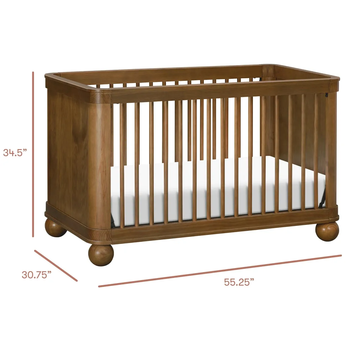 Babyletto Crosby 3-in-1 Convertible Crib - Natural Walnut