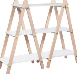 BabyLetto Dottie Bookcase In White and Washed Natural Finish