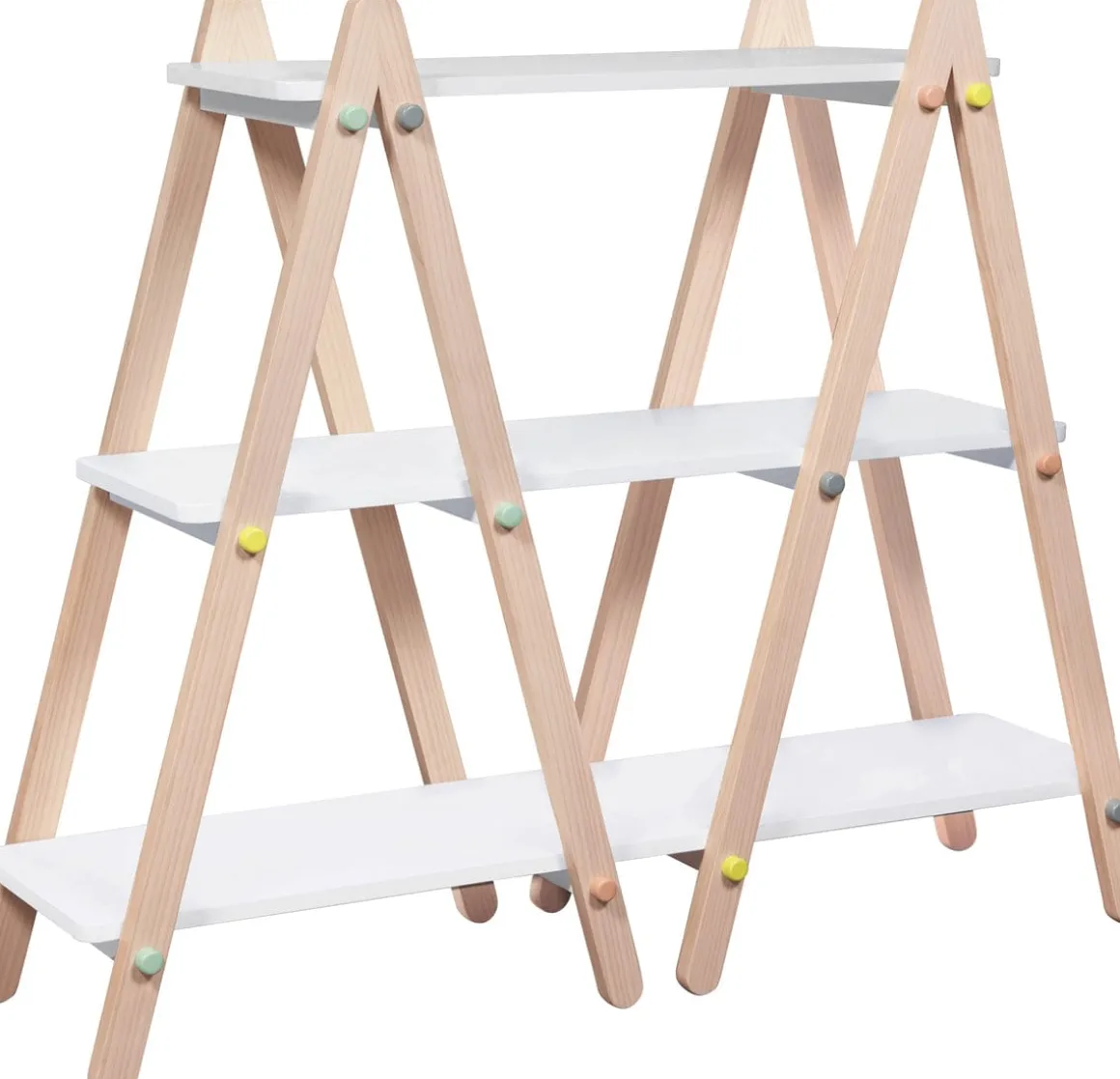 BabyLetto Dottie Bookcase In White and Washed Natural Finish