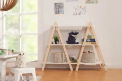BabyLetto Dottie Bookcase In White and Washed Natural Finish