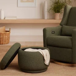 Babyletto Enoki Storage Ottoman - Olive Boucle