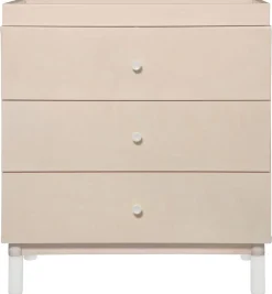 Babyletto Gelato 3-Drawer Changer Dresser, White Color Feet w/Removable Changing Tray In Washed Natural