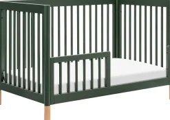 Babyletto Gelato 4-in-1 Convertible Crib w/Toddler Bed Conversion Kit - Forest Green w/Vegan Blonde Leather Feet