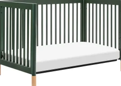 Babyletto Gelato 4-in-1 Convertible Crib w/Toddler Bed Conversion Kit - Forest Green w/Vegan Blonde Leather Feet