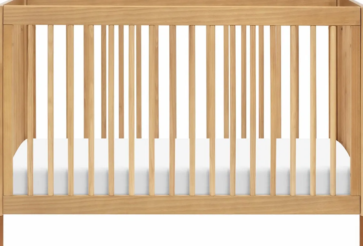 Babyletto Gelato 4-in-1 Convertible Crib w/Toddler Bed Conversion Kit - Honey w/Vegan Tan Leather Feet