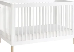 Babyletto Gelato 4-in-1 Convertible Crib w/Toddler Bed Conversion Kit - White w/ Washed Natural Feet