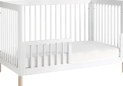 Babyletto Gelato 4-in-1 Convertible Crib w/Toddler Bed Conversion Kit - White w/ Washed Natural Feet