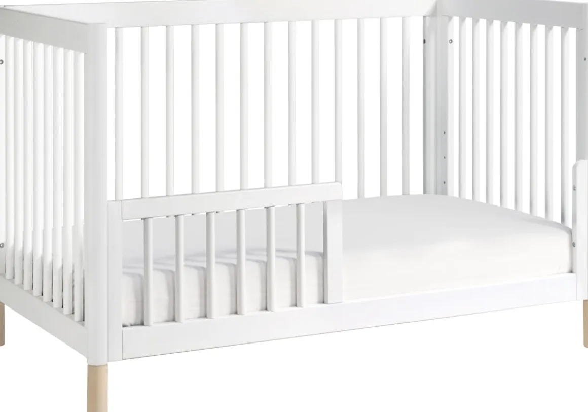 Babyletto Gelato 4-in-1 Convertible Crib w/Toddler Bed Conversion Kit - White w/ Washed Natural Feet